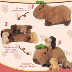 Youthfuljive capybara plush zipper design for easy storage