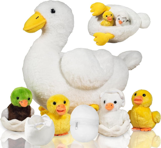 Youthfuljive mother duck 12-inch plush, a cozy bedtime companion.