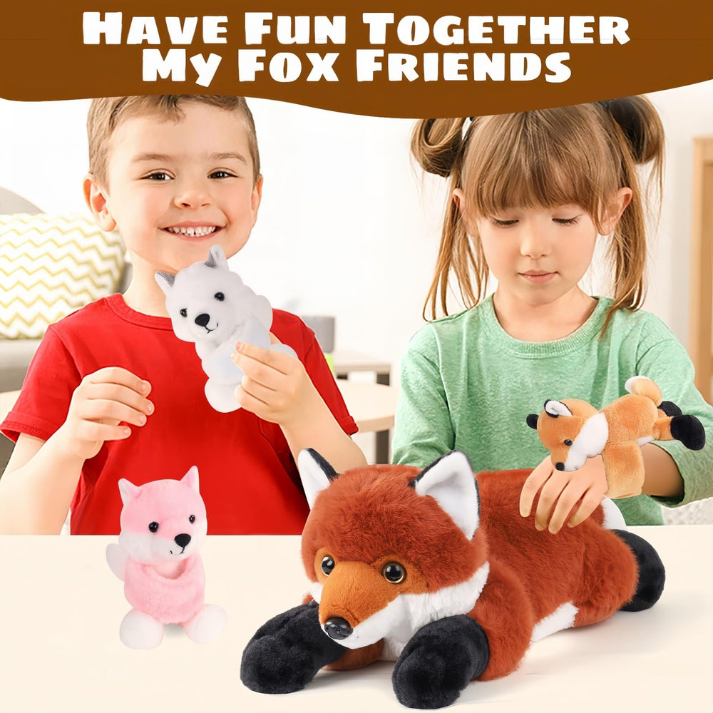 Youthfuljive fox plush slap bracelet converts into wearable fun.