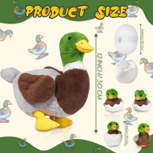 Youthfuljive Mallard baby duckling 4in plush, ideal for imaginative play.