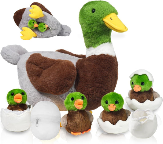 Youthfuljive Mallard mom duck 12in plush, a cuddly centerpiece for bedtime.