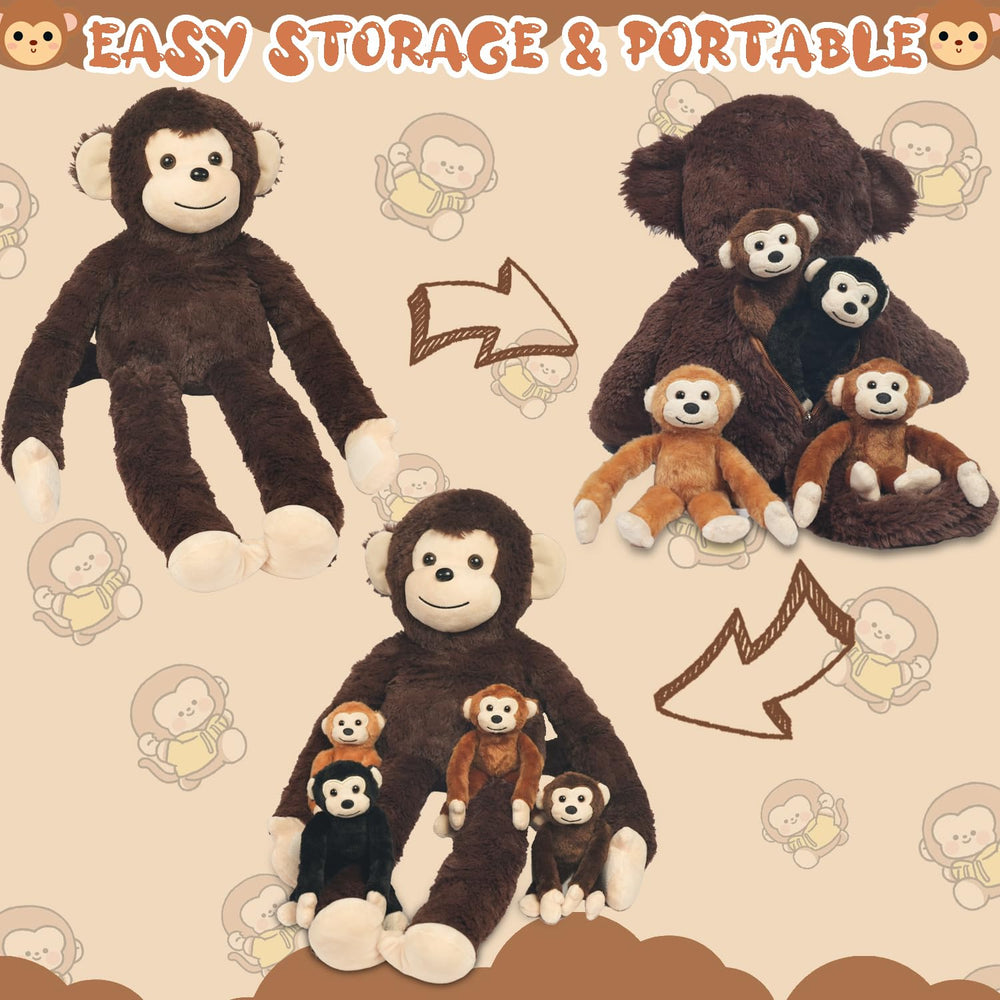 Youthfuljive monkey babies inside mommy belly for carry and store