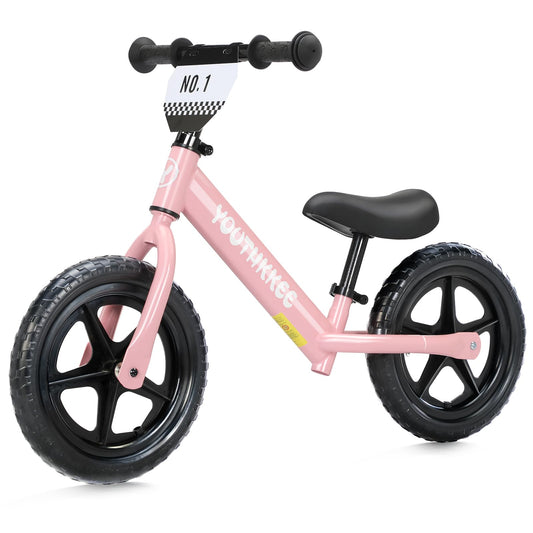 Youthkkee toddler balance bike front view showing stable steering and balance support