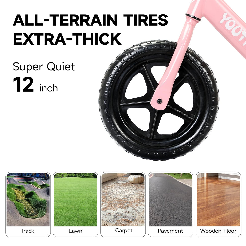 Youthkkee balance bike tires with puncture resistance for reliable traction