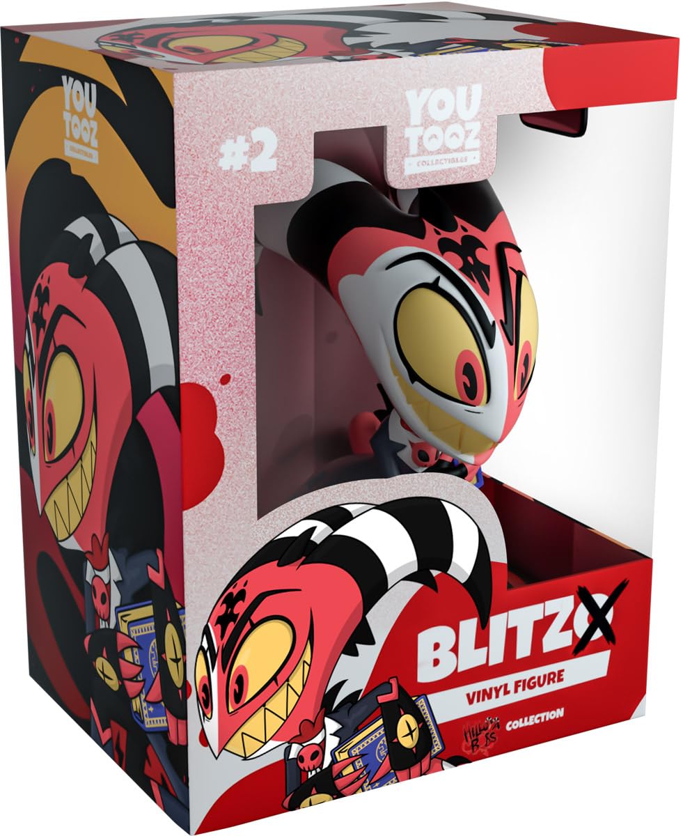 Youtooz Blitzo figure front view for compact display on shelf