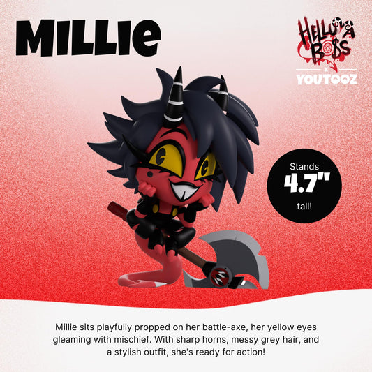 Youtooz Helluva Boss Millie front view highlights her playful pose
