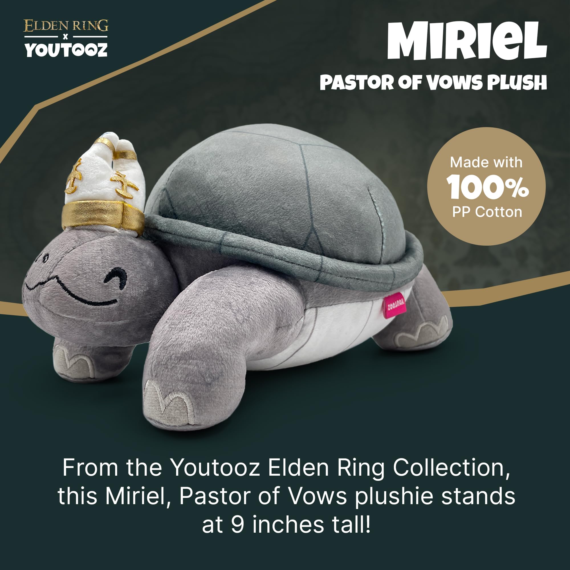 Youtooz Miriel plush head and mitre close-up, detailed for collectors.