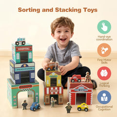 Youuys wooden community helpers figures promote role-play and social skills during pretend play.