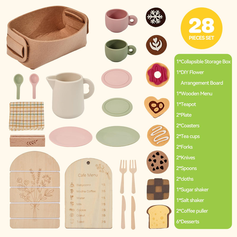 Youuys felt storage basket keeps accessories organized during play.