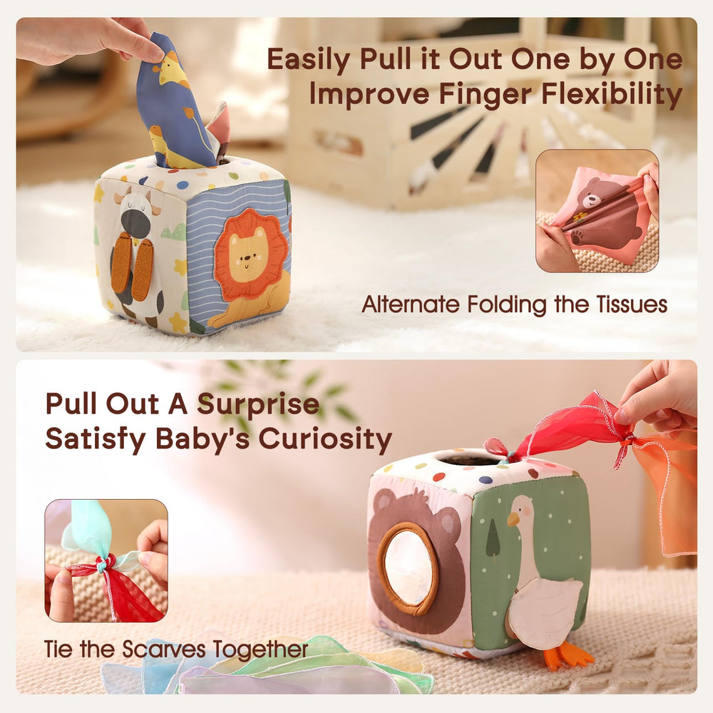 Youuys high contrast duck crinkle sound supports auditory development.