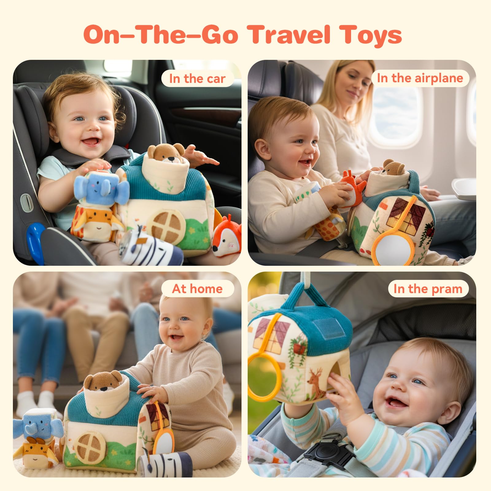 Youuys Travel Sensory Toy self-storage house keeps small parts organized during trips.