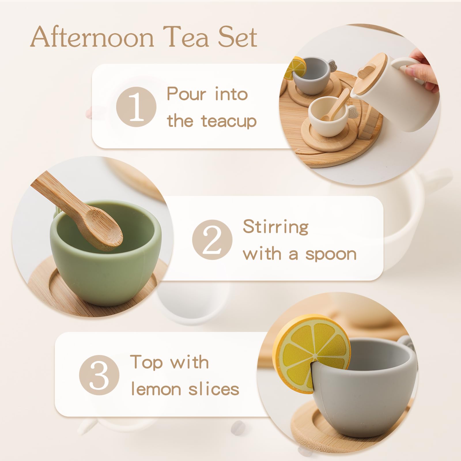 Youuys wooden tea party set coasters protecting surfaces during play