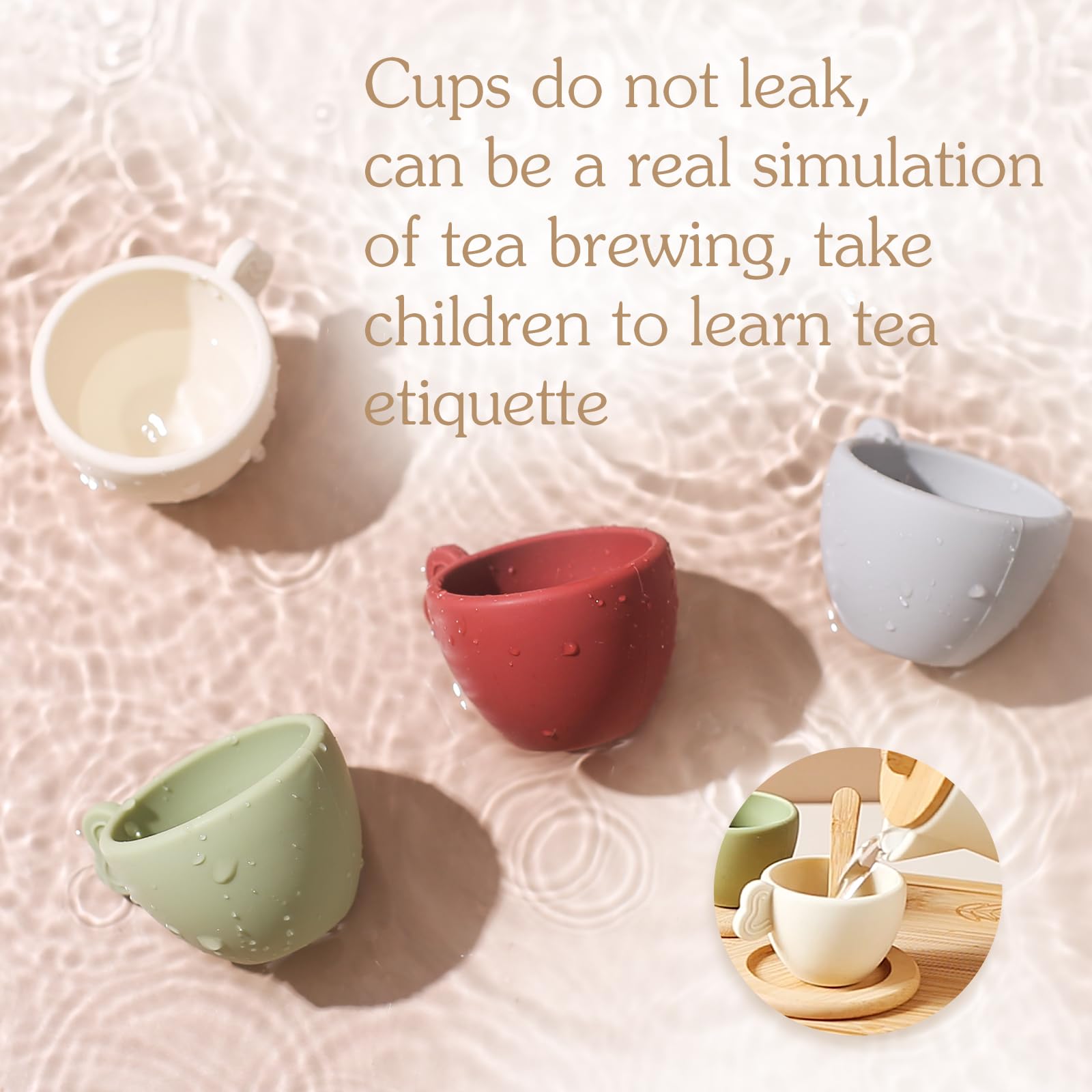 Youuys wooden tea party set Montessori design encourages independent play
