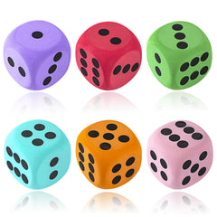 Yowget 6pcs foam dice side view, durable soft-touch for play
