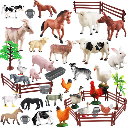Yowlieu farm figures collection 44 pcs sparks imaginative play and storytelling for kids.