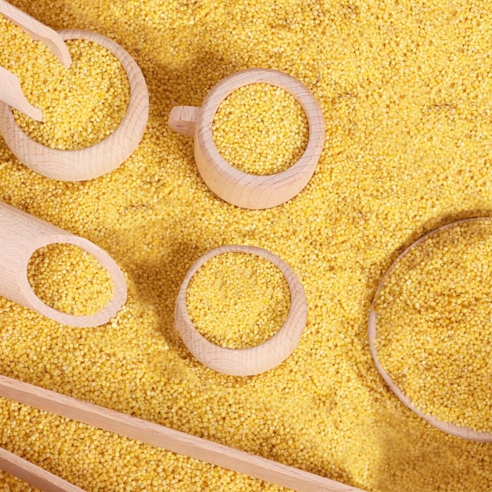 Yowlieu wooden sensory bin cups ideal for sorting and transferring activities