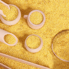 Yowlieu wooden sensory bin cups ideal for sorting and transferring activities