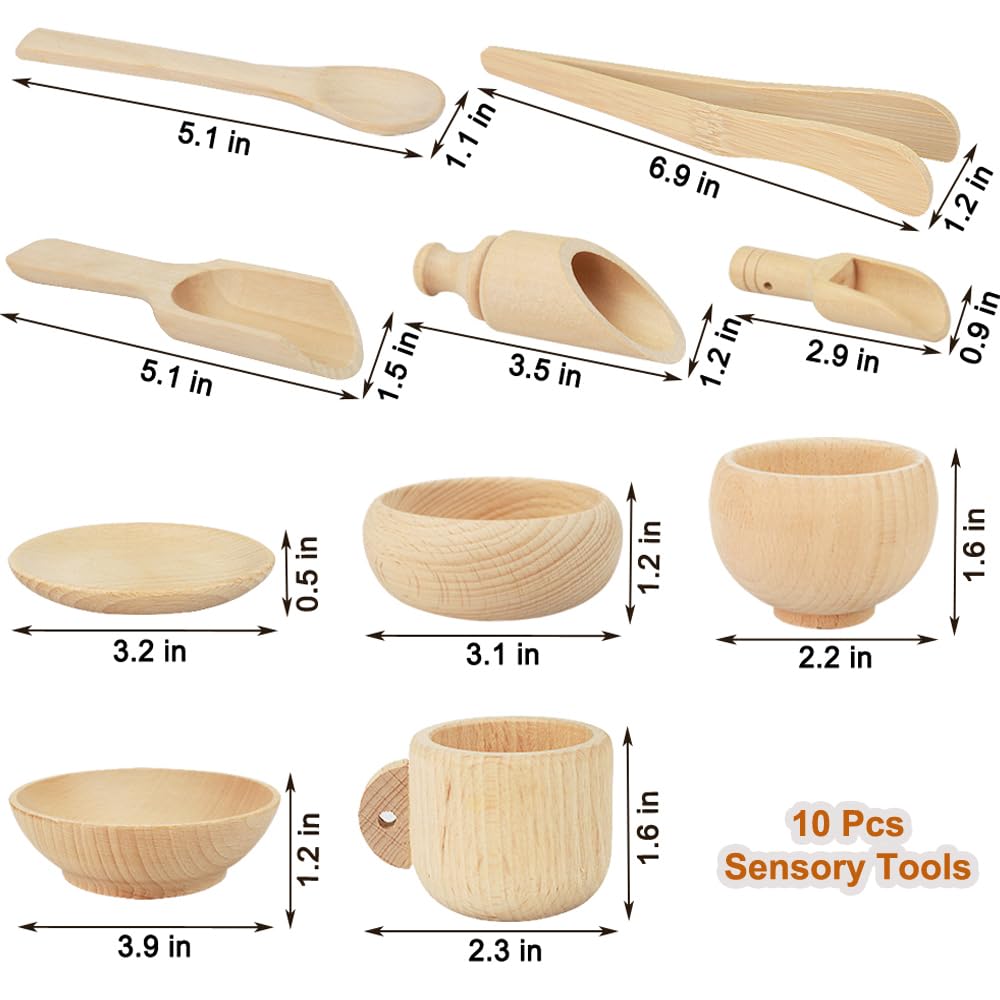 Yowlieu wooden sensory bin tongs improve hand strength and coordination
