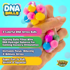 YoYa DNA Balls in hand demonstrating portable fidget toy for on-the-go focus