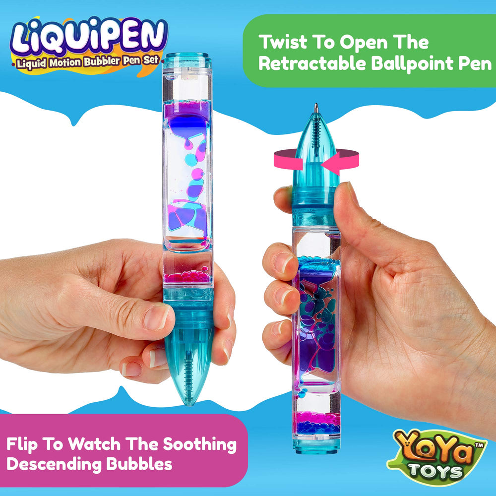 YoYa Toys Liquipen blue drops soothe desk tasks with colorful motion.