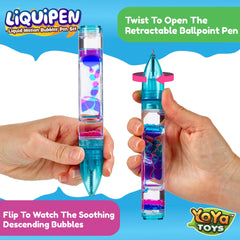 YoYa Toys Liquipen blue drops soothe desk tasks with colorful motion.