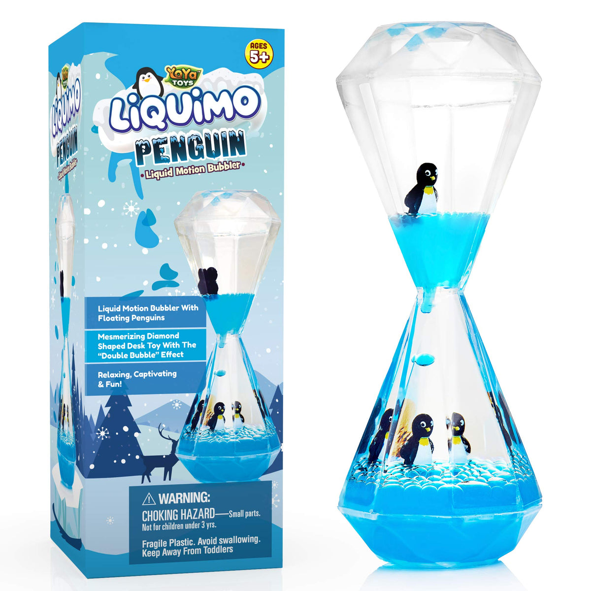 YoYa Toys Liquimo Penguin drops in motion for calming sensory relief.