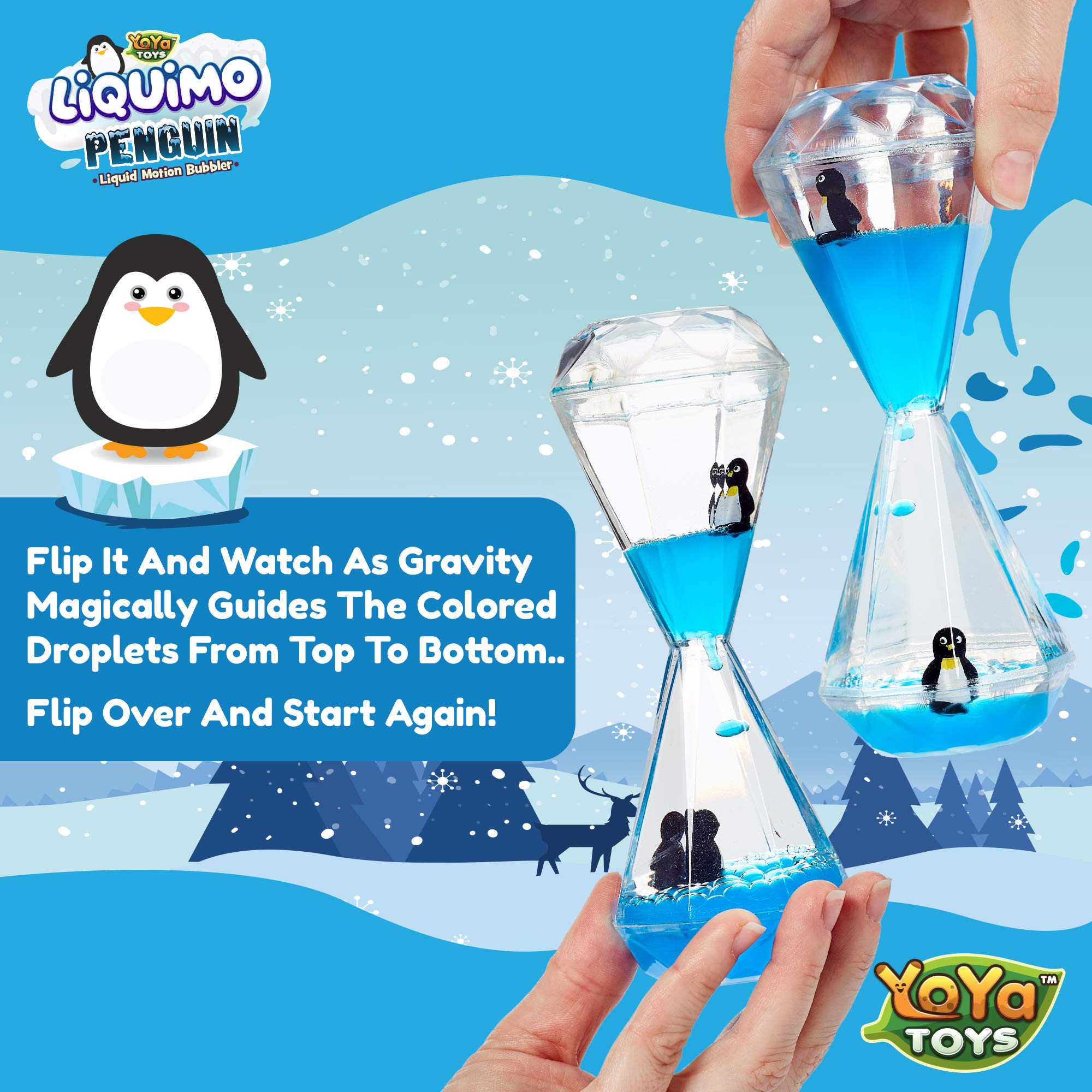 YoYo Toys Liquimo Penguin penguins float serenely, adding desk calm.