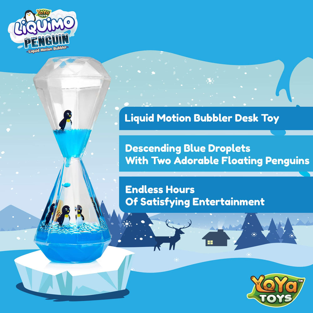 YoYa Toys Liquimo Penguin wheels spin for soothing visual flow.