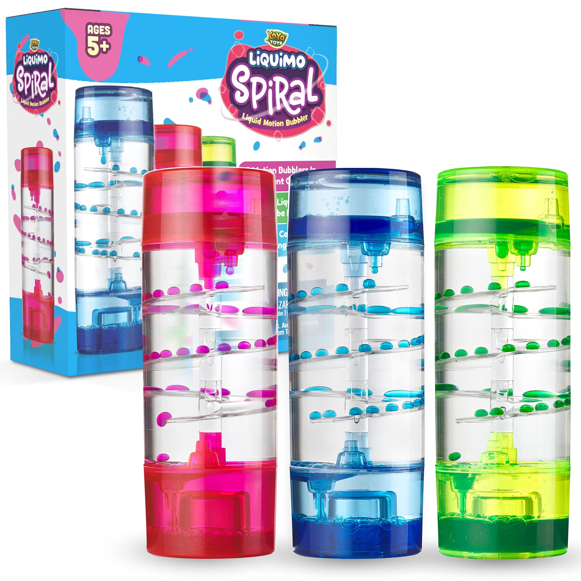 YoYa Toys Liquimo Spiral blue timer showing soothing liquid motion for focus
