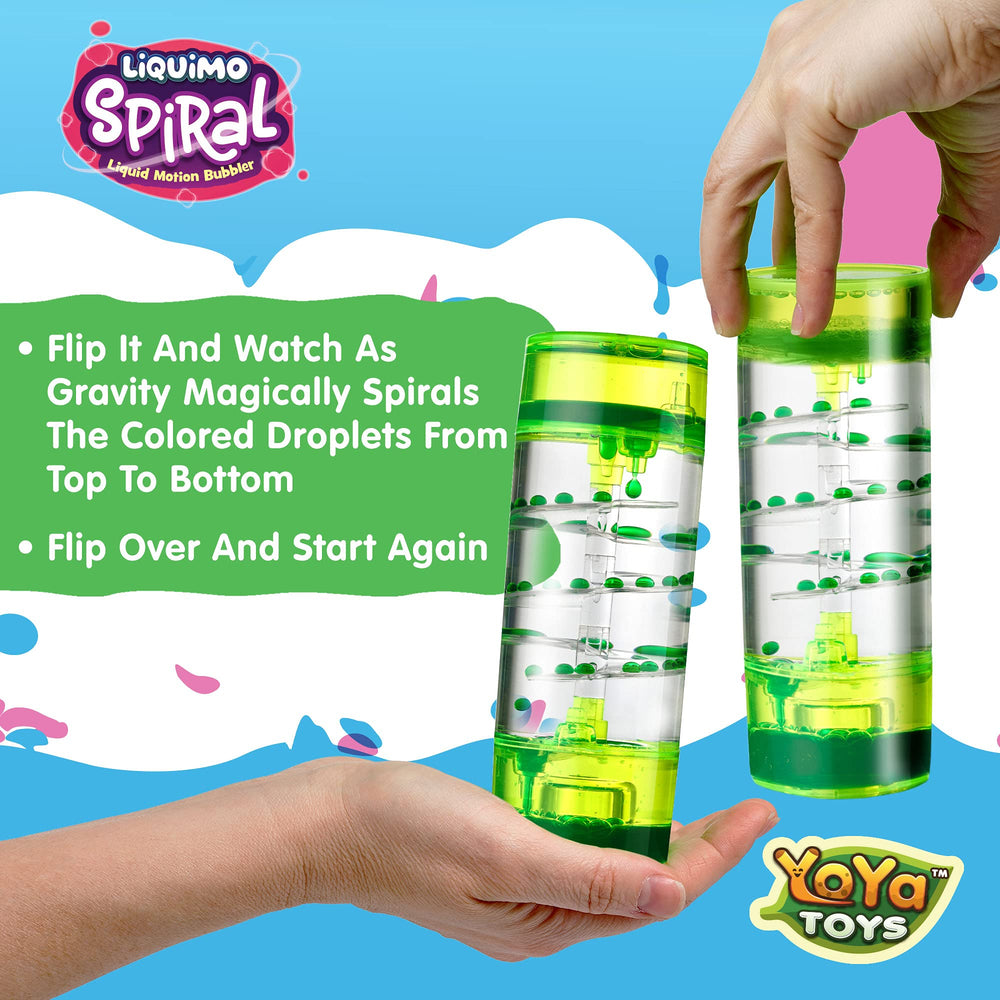 YoYa Toys Liquimo Spiral green timer with calming motion for concentration