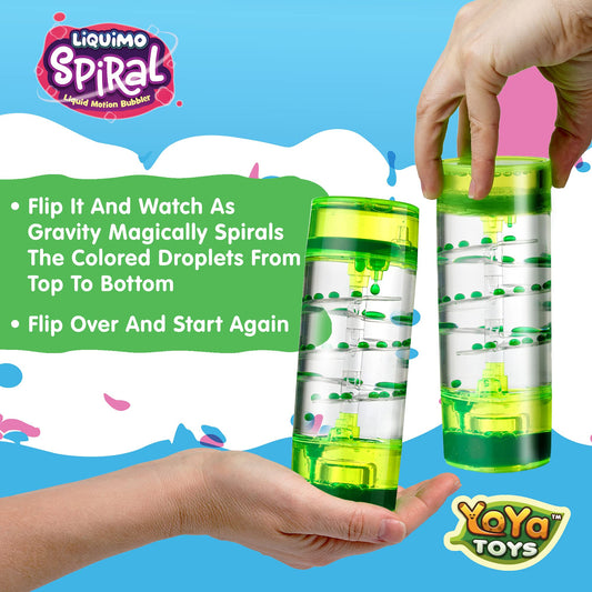 YoYa Toys Liquimo Spiral green timer with calming motion for concentration