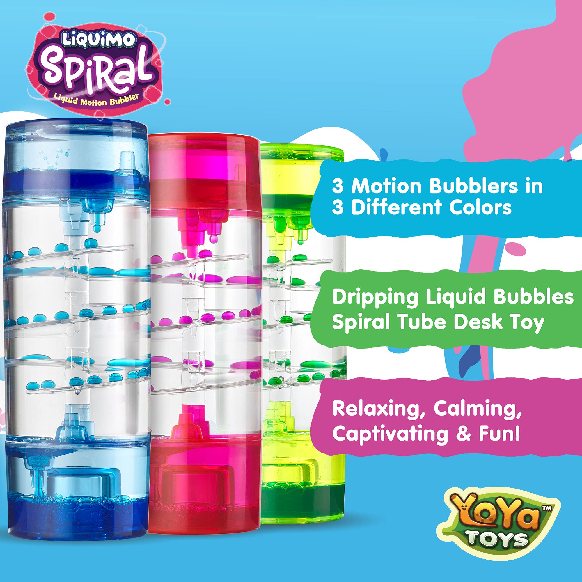 YoYa Toys Liquimo Spiral pink timer with mesmerizing flow for mood calm
