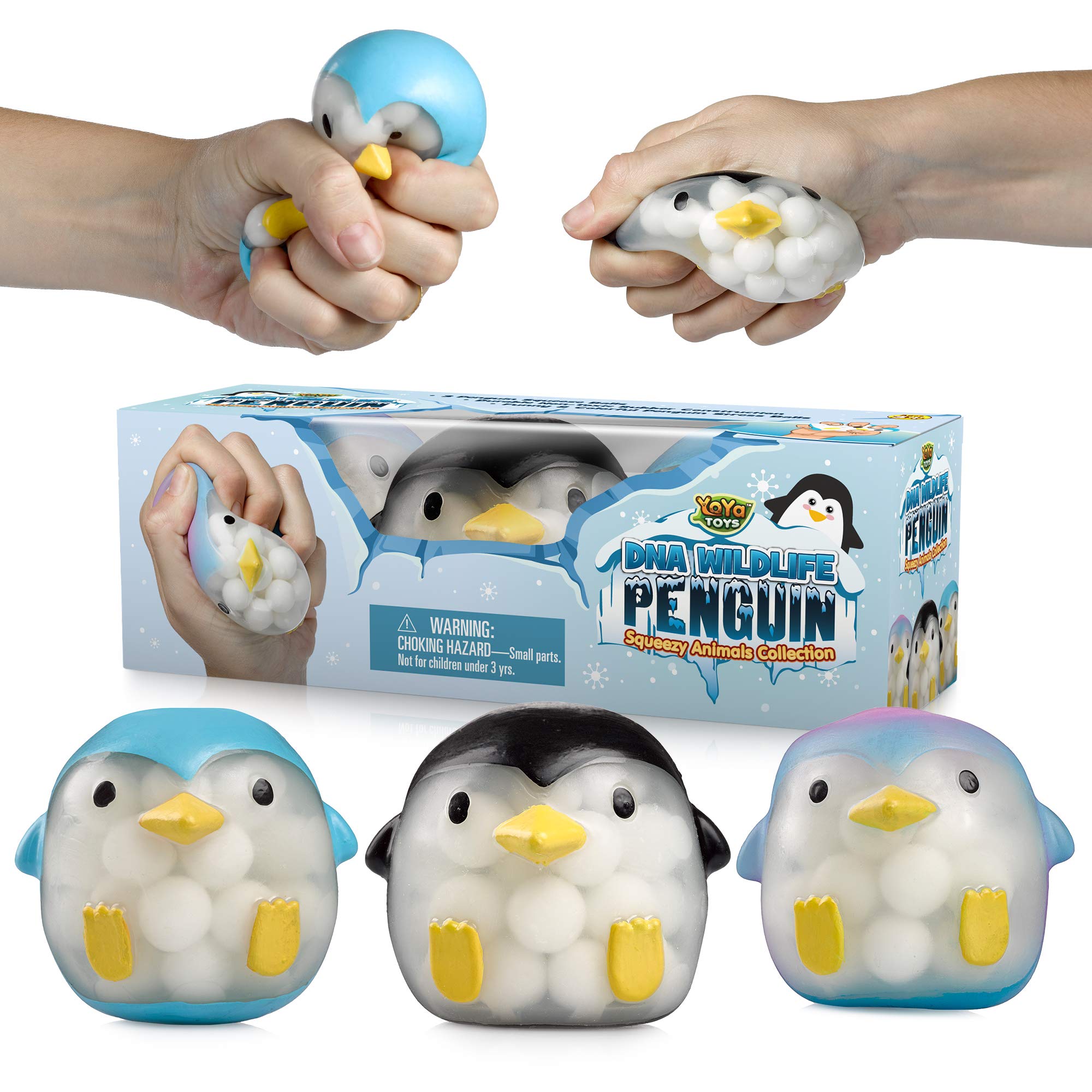 YoYa Toys Penguin DNA Ball squishy close-up showing stress relief and focus aid.