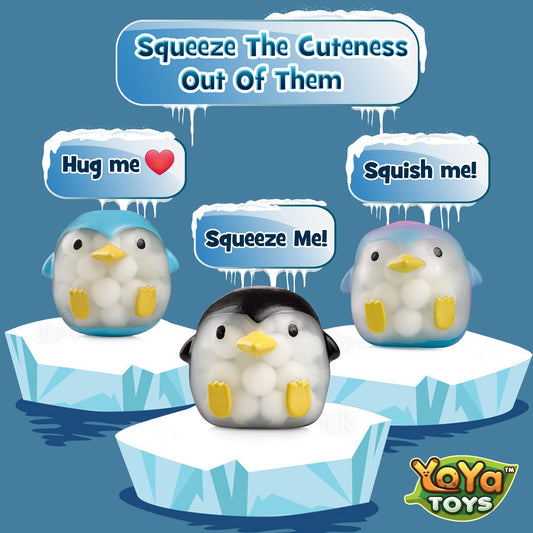 YoYa Toys Penguin DNA Ball trio pack shown together for gifting and calm moments.