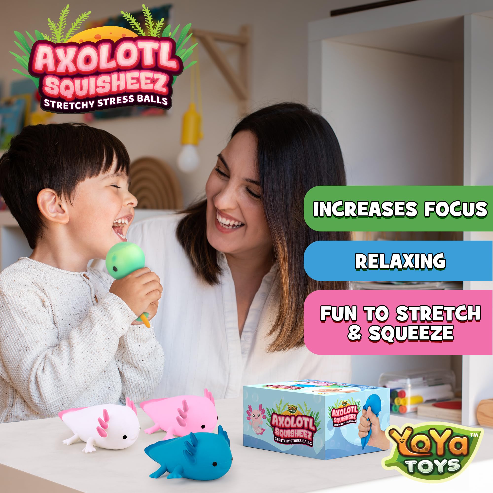 YoYa Toys Squisheez Axolotl blue squishy for kids and adults