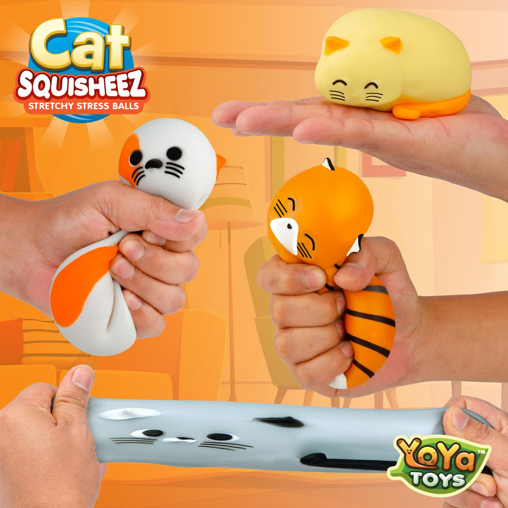 YoYa Toys Squisheez Cat closeup highlights soft texture ideal for fidget fun.