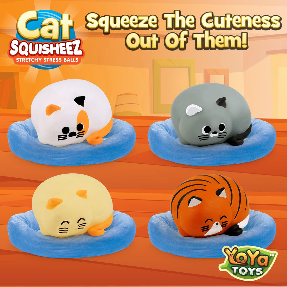 YoYa Toys Squisheez Cat stress-relief action supports calm during commutes.