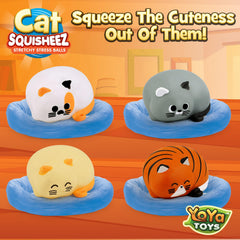 YoYa Toys Squisheez Cat stress-relief action supports calm during commutes.