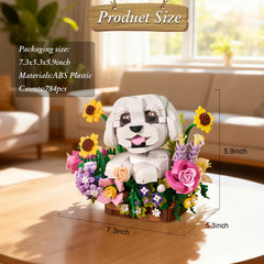 YOYBLOXY Poodle centerpiece inside the bouquet creates a playful focal point