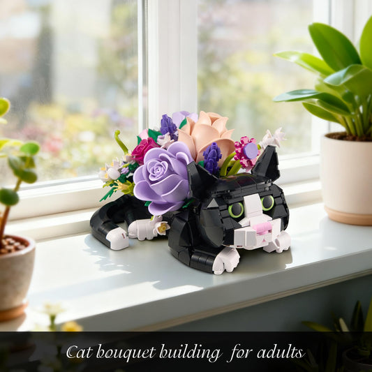 YOYBLOXY tuxedo-cat-building-blocks-kit enabling easy family assembly