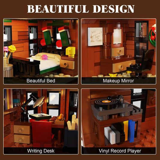 YOYBLOXY Wonderful Life house courtyard scene with snowmen and trees enhances seasonal decor.