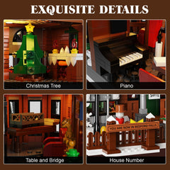 YOYBLOXY Living room detail with Christmas tree and fireplace invites imaginative play.