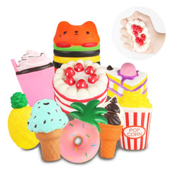 YOYI slow rising hamburger squishy for stress relief and tactile play.