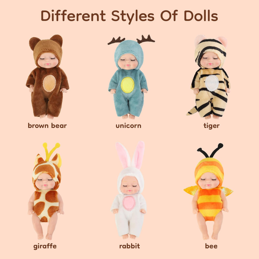 YOYOExment brown bear outfit mini doll encourages gentle caregiving play
