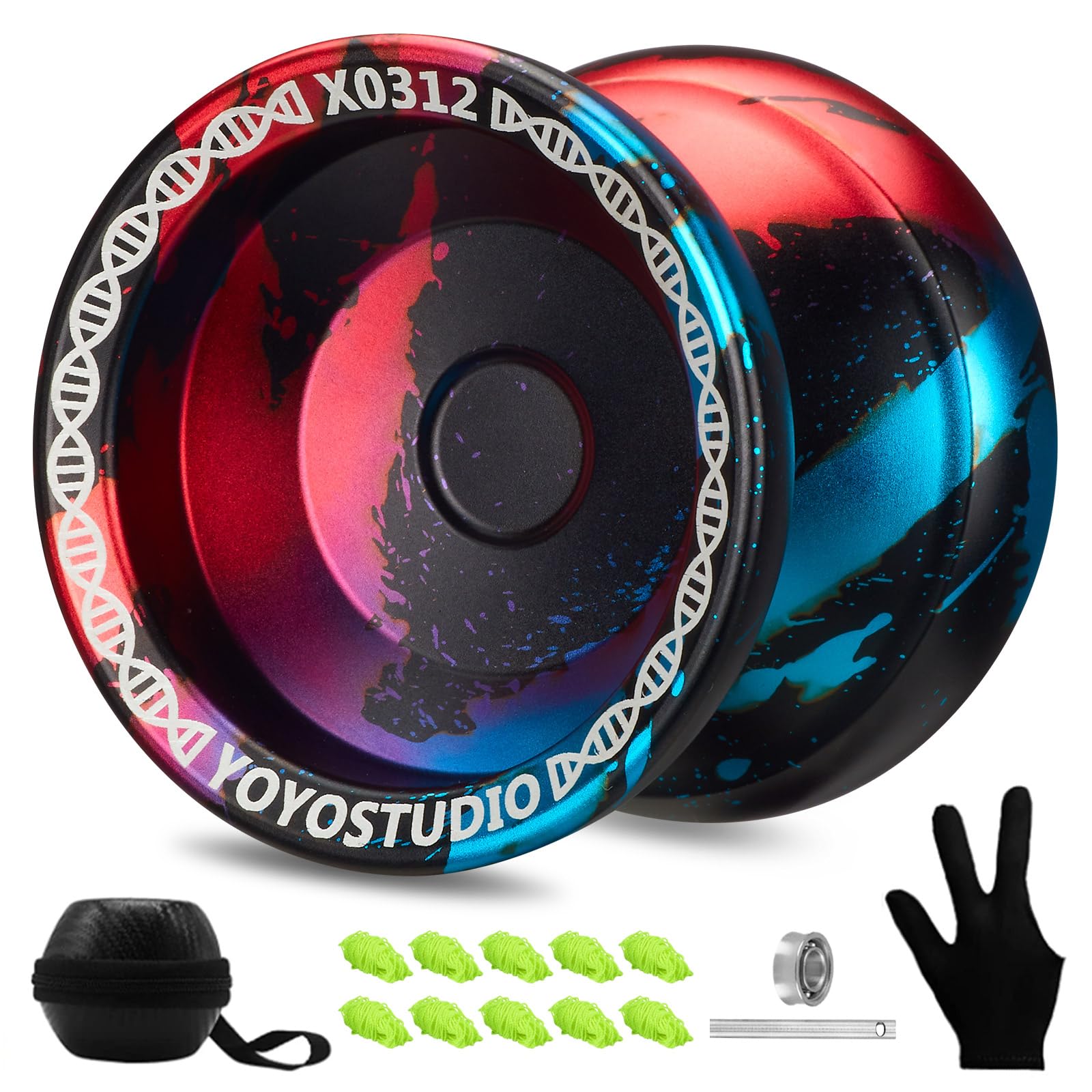 YOYOSTUDIO unresponsive yoyo front view highlights sleek metal design for precise tricks.