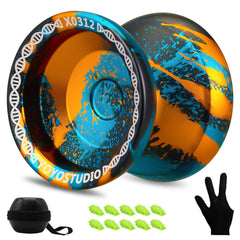 YOYOSTUDIO X0312 pitted exterior for steady finger spins and enhanced control.