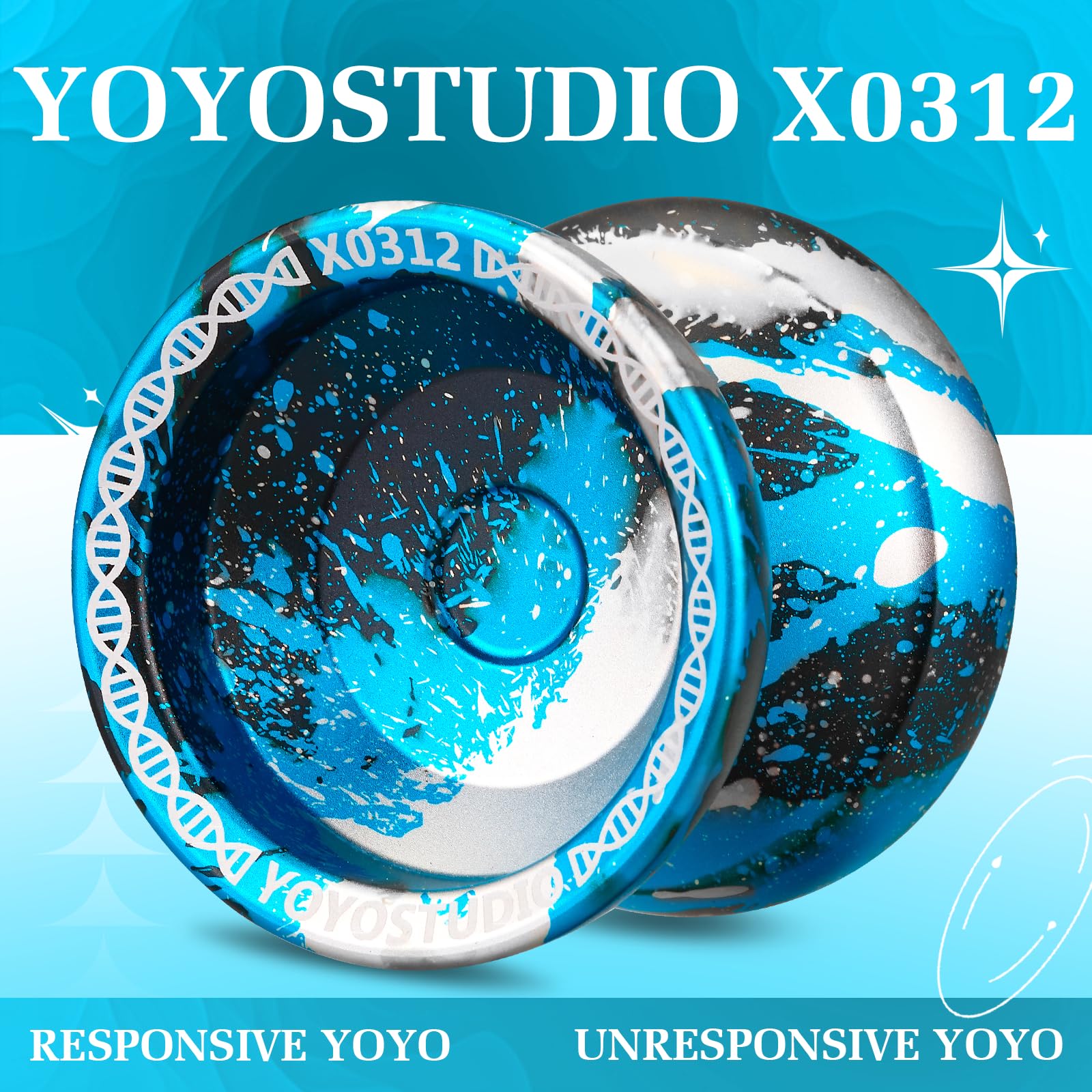 YOYOSTUDIO X0312 smooth balanced spin for controlled tricks.