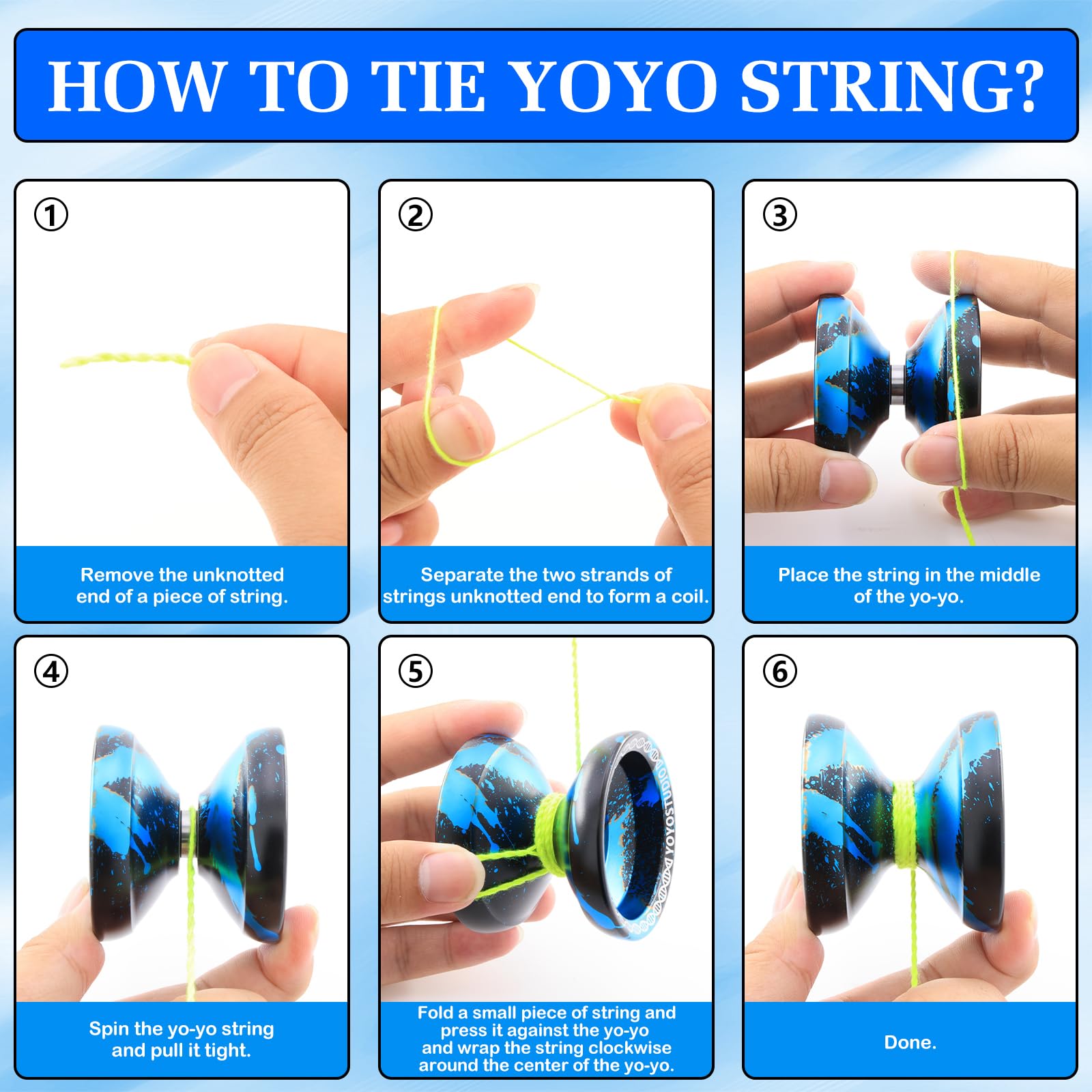 YOYOSTUDIO X0312 fluorescent green strings improve visibility during practice