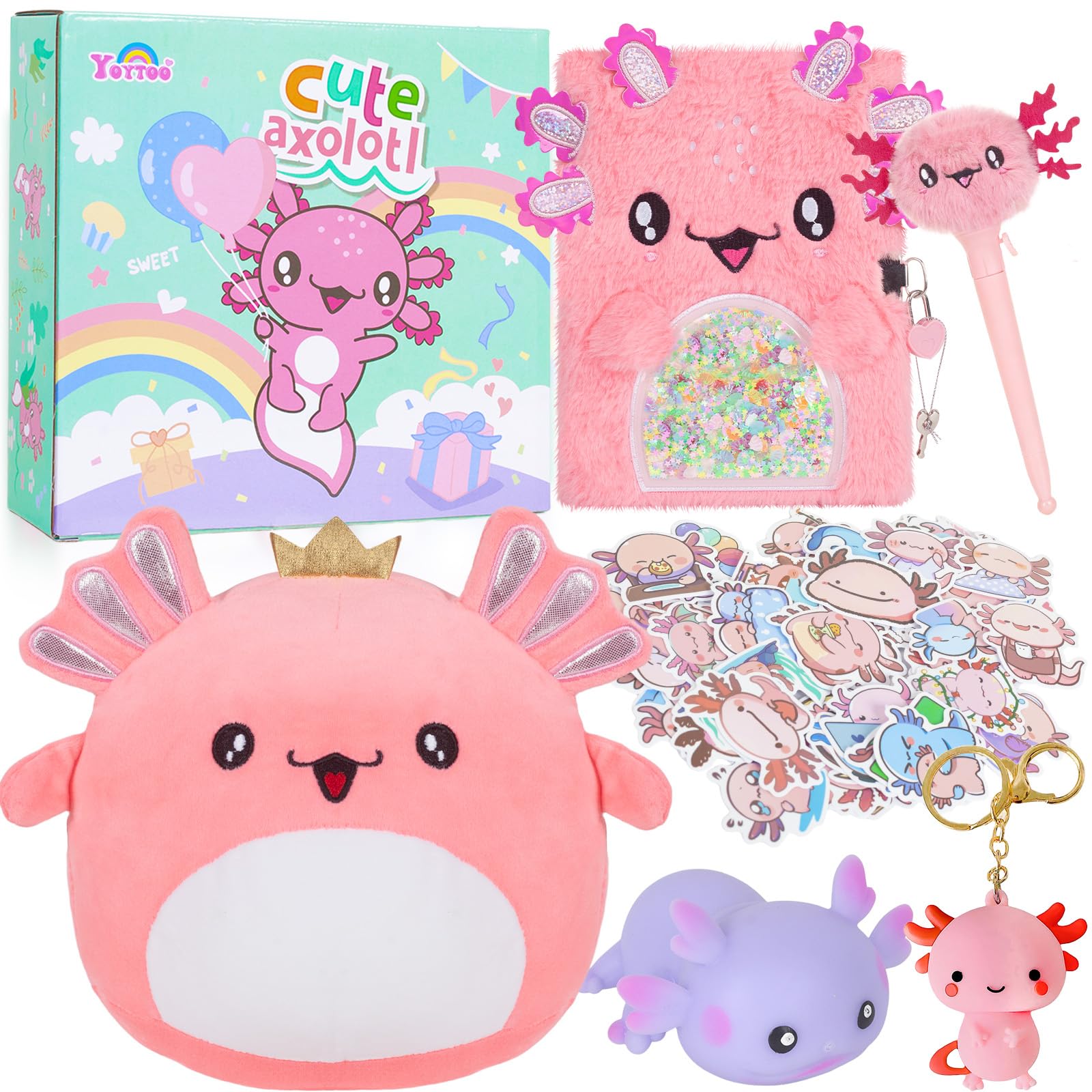 YOYTOO axolotl diary with lock keeps secrets safe for kids