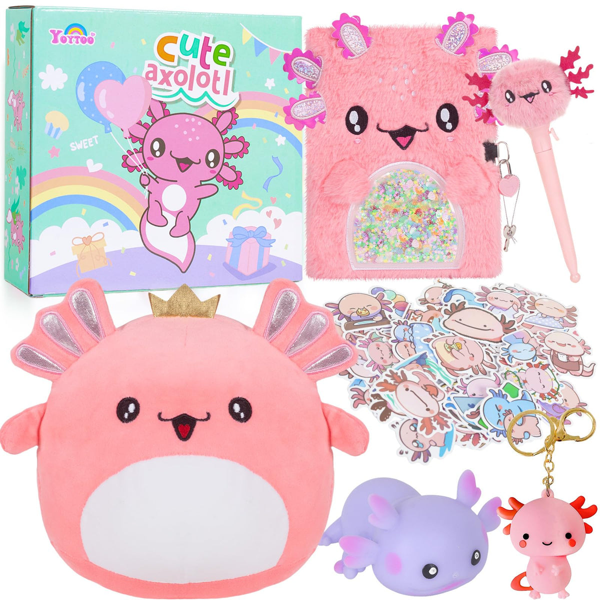 YOYTOO axolotl diary with lock keeps secrets safe for kids